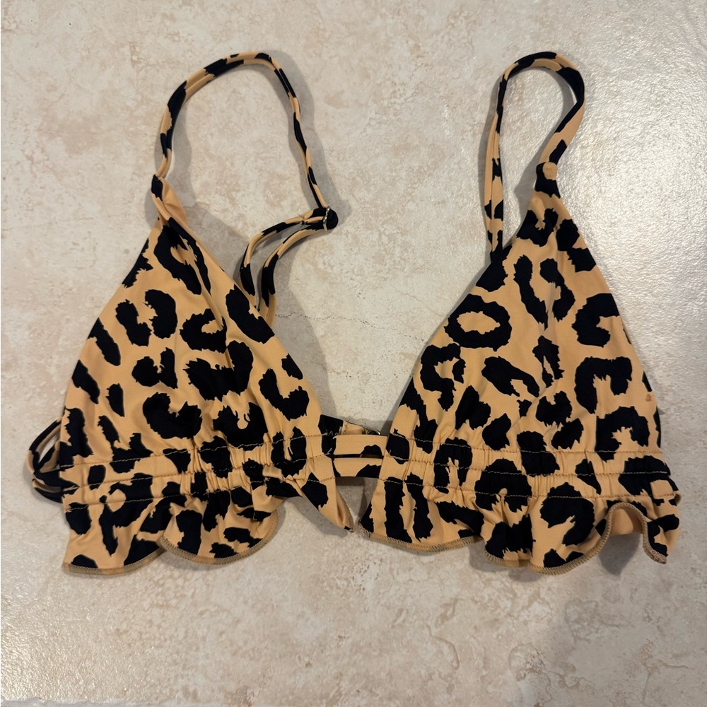Leopard Print Bikini Top
